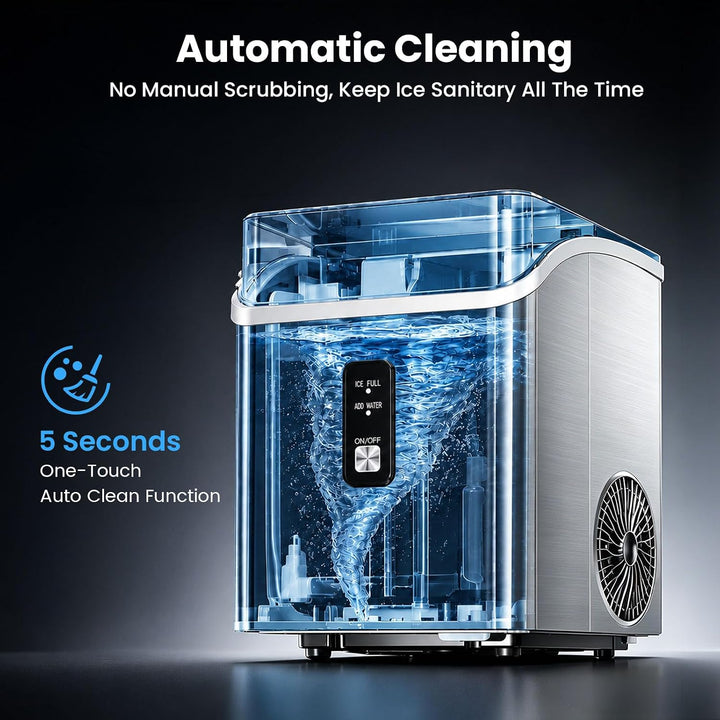 35 lb Nugget Ice Maker Countertop, Self-Cleaning - Kismile
