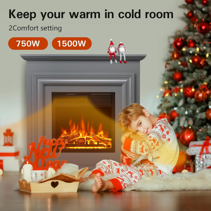 36 Inch Electric Fireplace Mantel Wooden Surround Firebox M1804 - Kismile