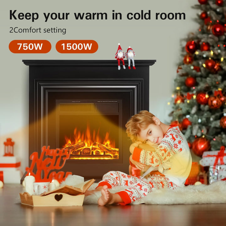 36 Inch Electric Fireplace Mantel Wooden Surround Firebox M1804 - Kismile