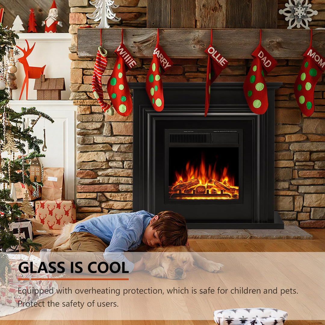 36 Inch Electric Fireplace Mantel Wooden Surround Firebox M1804 - Kismile