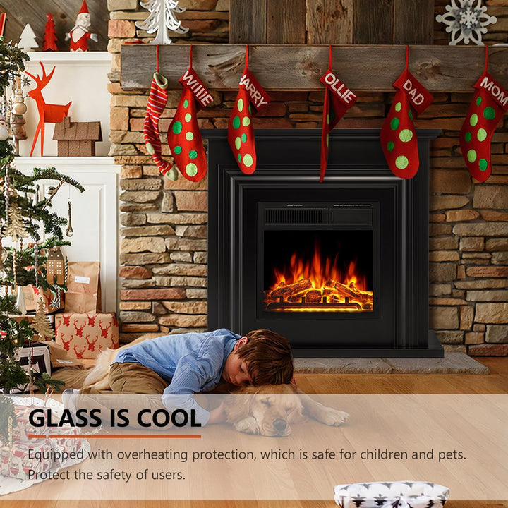 36 Inch Electric Fireplace Mantel Wooden Surround Firebox M1804 - Kismile