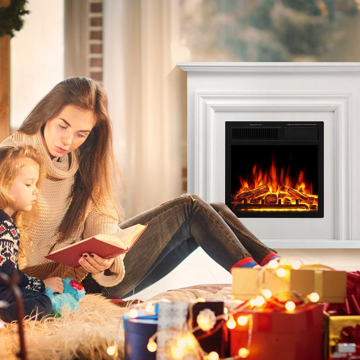 36 Inch Electric Fireplace Mantel Wooden Surround Firebox M1804 - Kismile