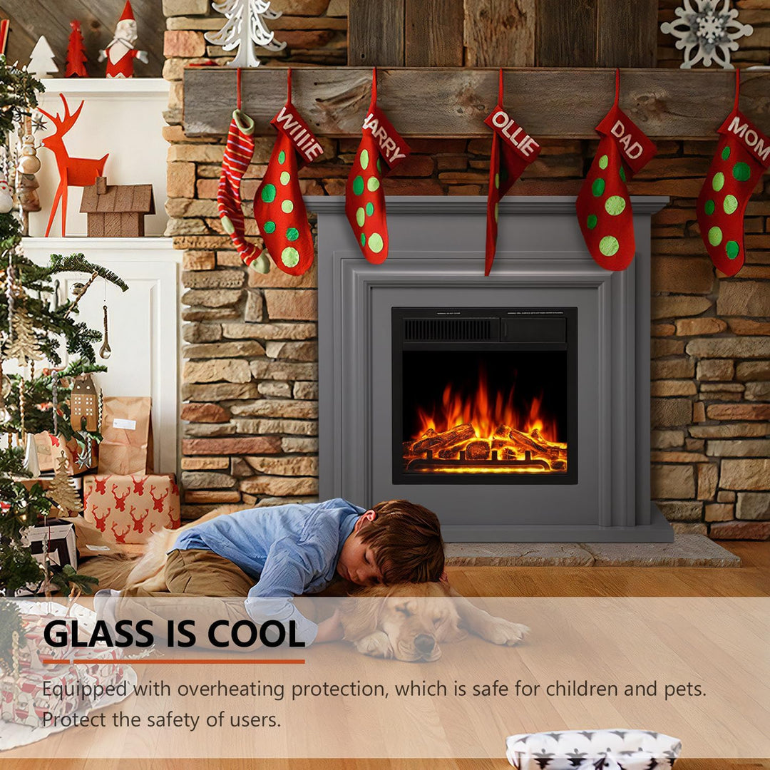 36 Inch Electric Fireplace Mantel Wooden Surround Firebox M1804 - Kismile