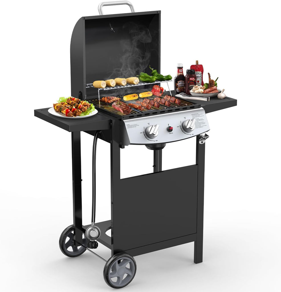 4 - Burner Propane Gas Grill with Porcelain - Enameled Cast Iron Grates and Side Burne G0141A - Kismile