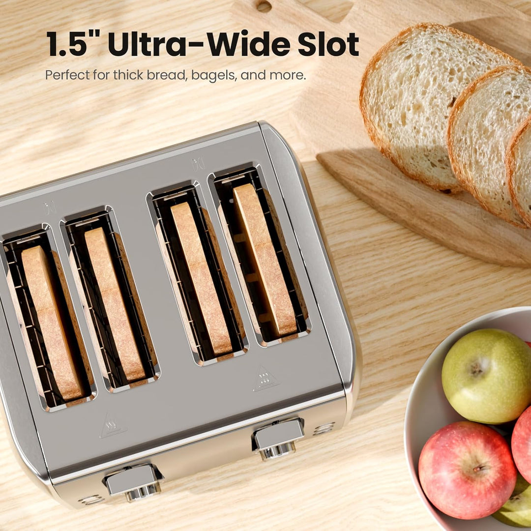 4 slice toaster with removable crumb tray TT6704 - Kismile