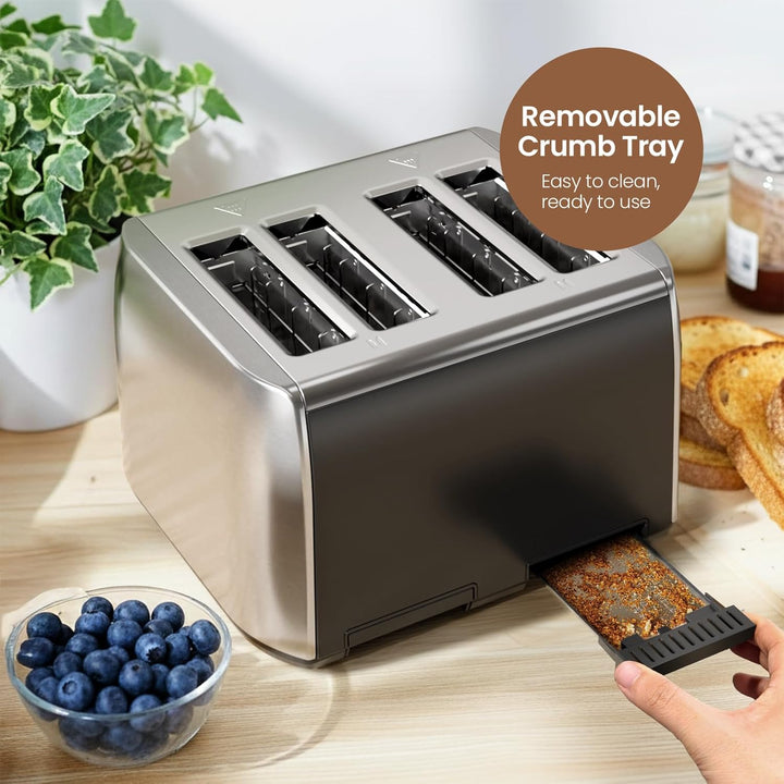 4 slice toaster with removable crumb tray TT6704 - Kismile