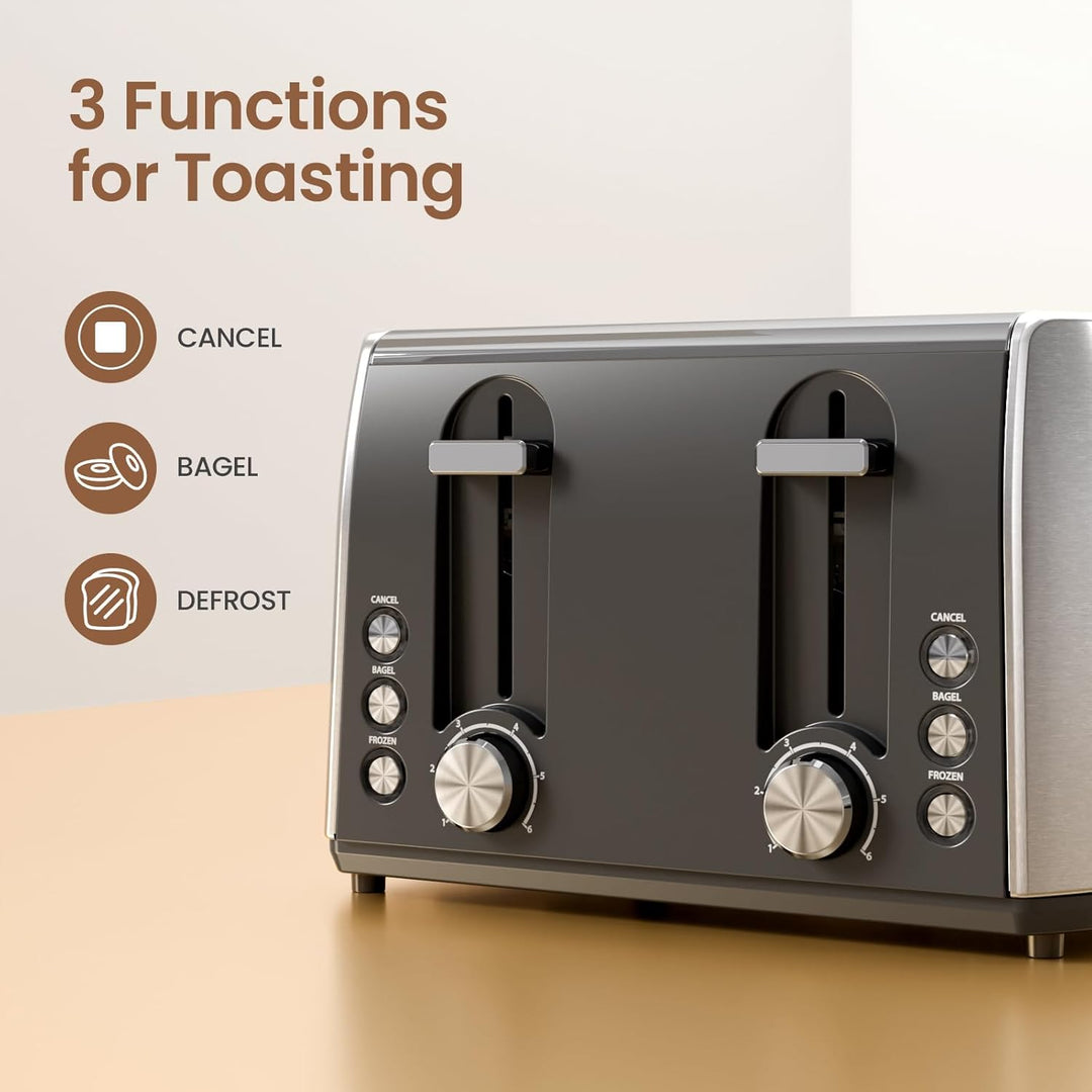 4 slice toaster with removable crumb tray TT6704 - Kismile