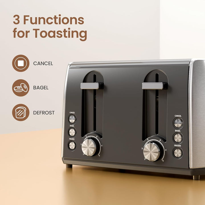 4 slice toaster with removable crumb tray TT6704 - Kismile