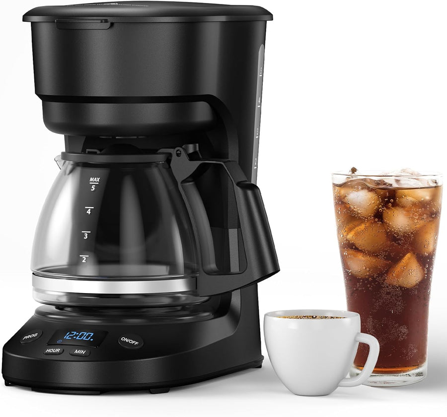 5 - Cup Drip Coffee Maker - Programmable, Auto Brew, Auto Pause, Keep Warm Function CM3710H - Kismile