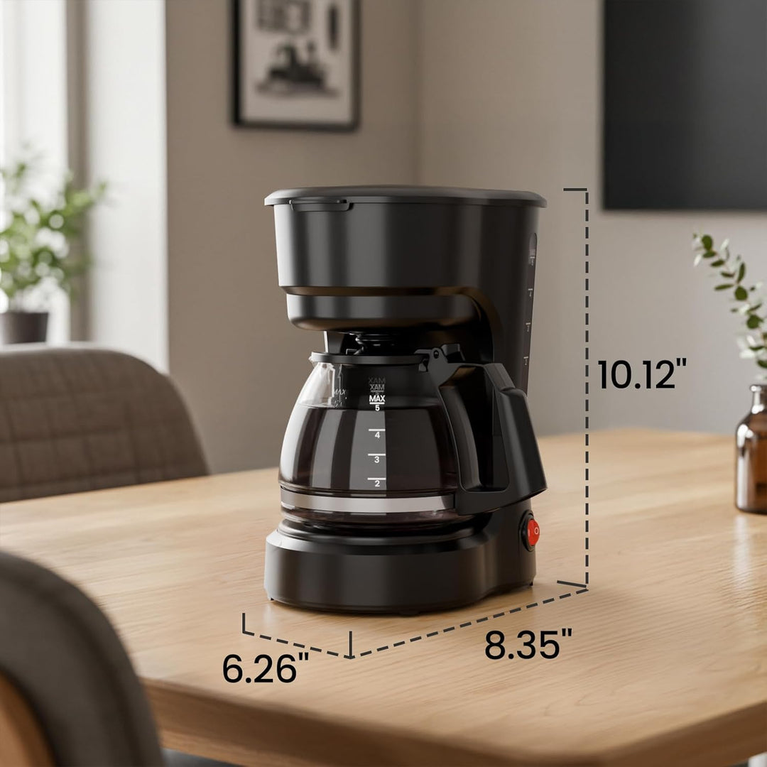 5 - Cup Drip Coffee Maker - Programmable, Auto Brew, Auto Pause, Keep Warm Function CM3710H - Kismile