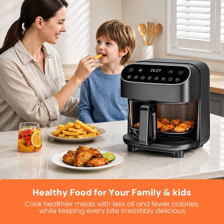 5 Quart Non-Toxic Air Fryer with Visible Fry Bowl 12420KAF0 - Kismile