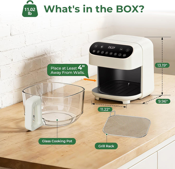 5 Quart Non - Toxic Air Fryer with Visible Fry Bowl 12420KAF0 - Kismile