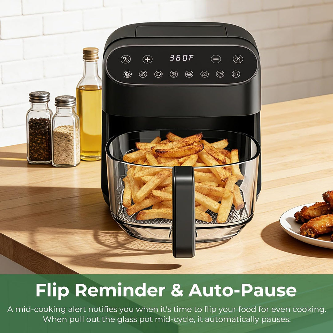 5 Quart Non - Toxic Air Fryer with Visible Fry Bowl 12420KAF0 - Kismile