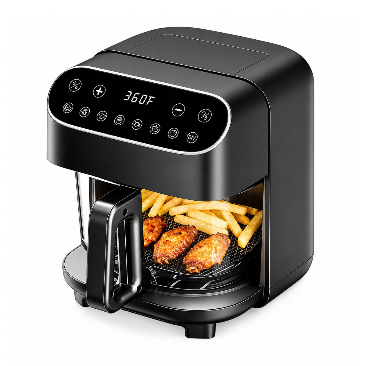 5 Quart Non-Toxic Air Fryer with Visible Fry Bowl 12420KAF0 - Kismile