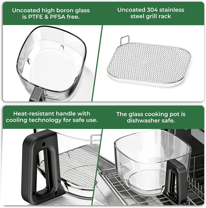 5 Quart Non - Toxic Air Fryer with Visible Fry Bowl 12420KAF0 - Kismile