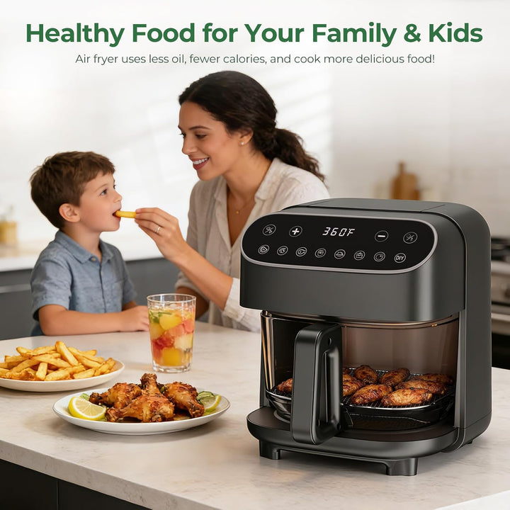 5 Quart Non - Toxic Air Fryer with Visible Fry Bowl 12420KAF0 - Kismile