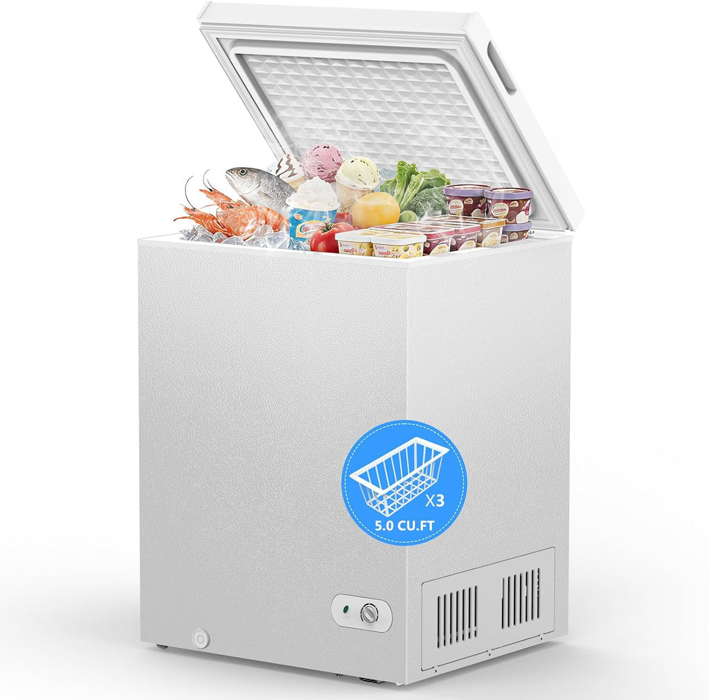 5.0 Cu.Ft Deep Freezer with 3 Basket 58150RHF0 - WHITE - Kismile
