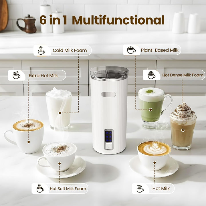 6 - in - 1 Electric Milk Frother with Stainless Steel Inner Tank 29108KMI0 - Kismile