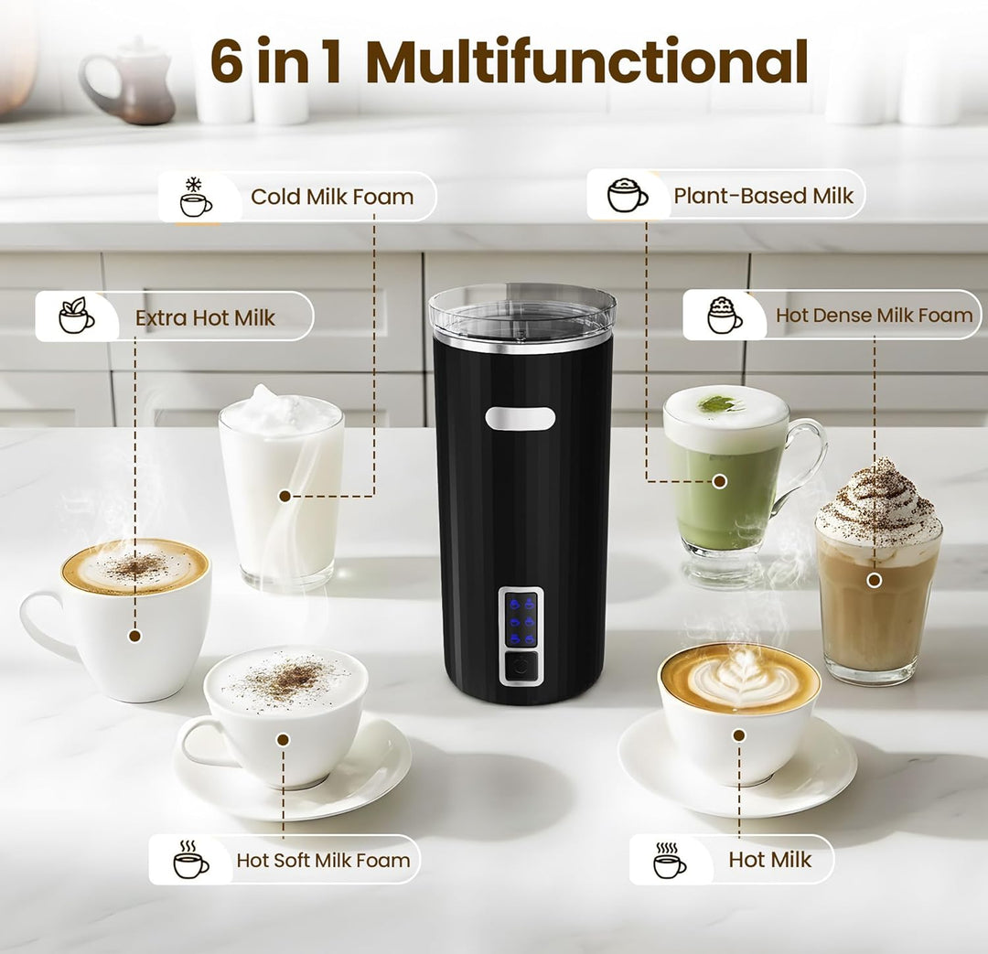 6 - in - 1 Electric Milk Frother with Stainless Steel Inner Tank 29108KMI0 - Kismile
