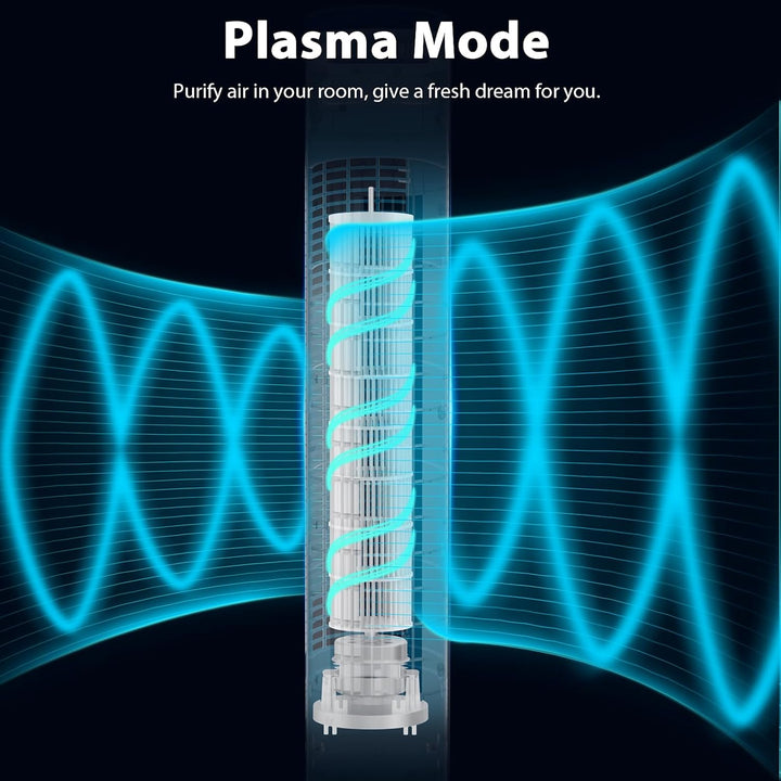 85° Oscillating Bladeless Tower Fan with 24ft/s Velocity - Kismile