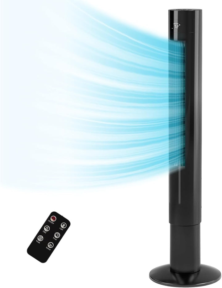 85° Oscillating Bladeless Tower Fan with 24ft/s Velocity - Kismile