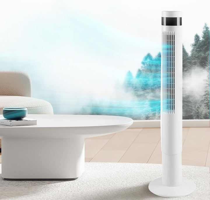 85° Oscillating Bladeless Tower Fan with 24ft/s Velocity - Kismile