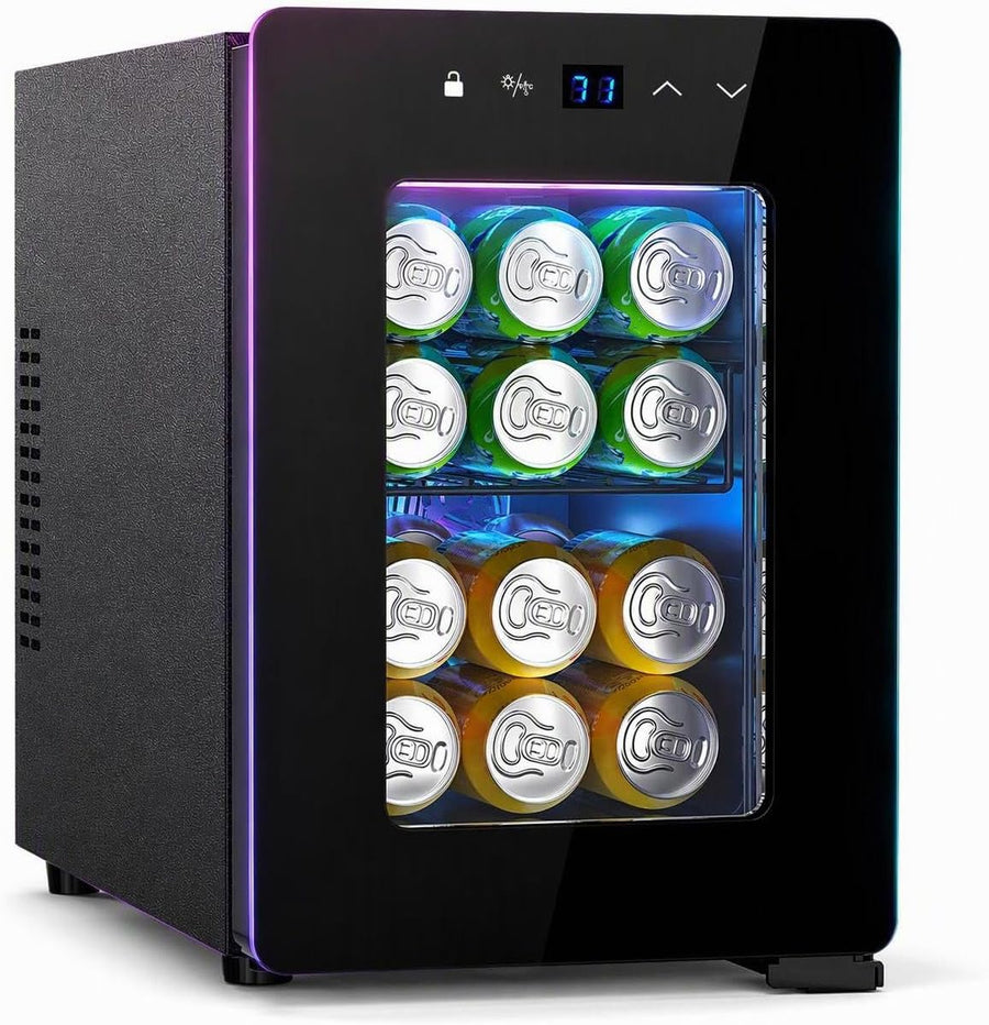 Kismile Gaming Wine Cooler with RGB Lighting, Touch Control & 46–64°F Temperature Range 