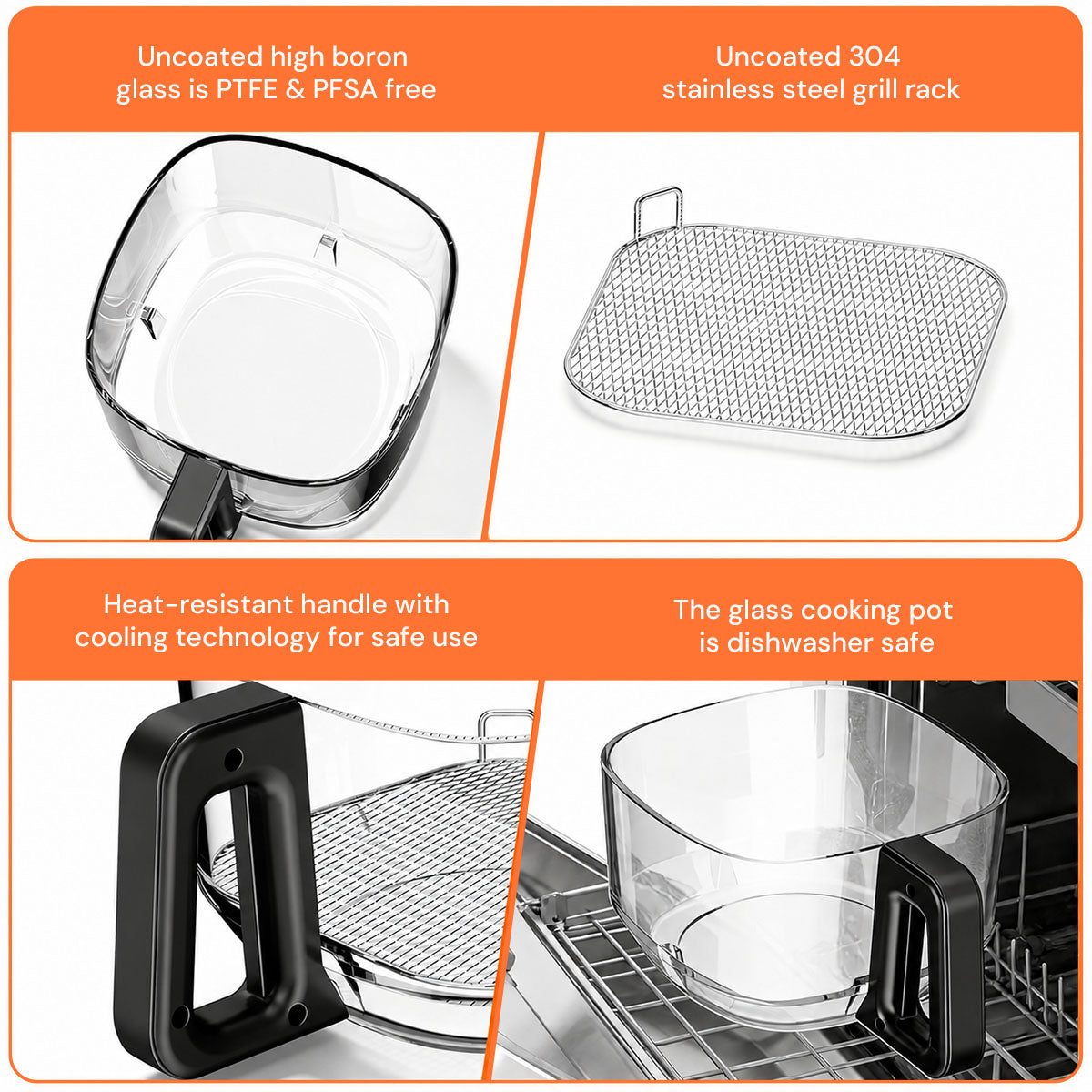 5 Quart Non-Toxic Air Fryer with Visible Fry Bowl 12420KAF0 - Kismile