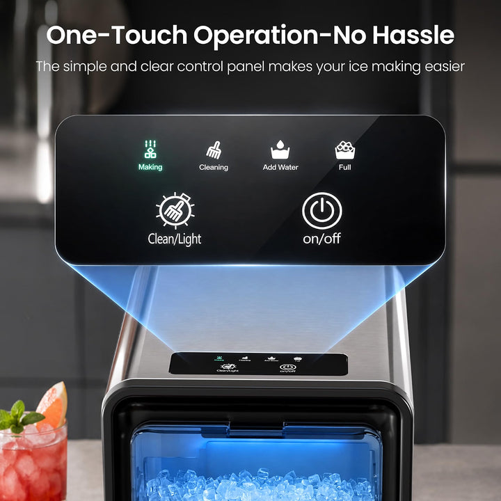 Kismile Nugget Ice Maker, Chewable Pellet Ice in 4 Mins, 35lbs/Day