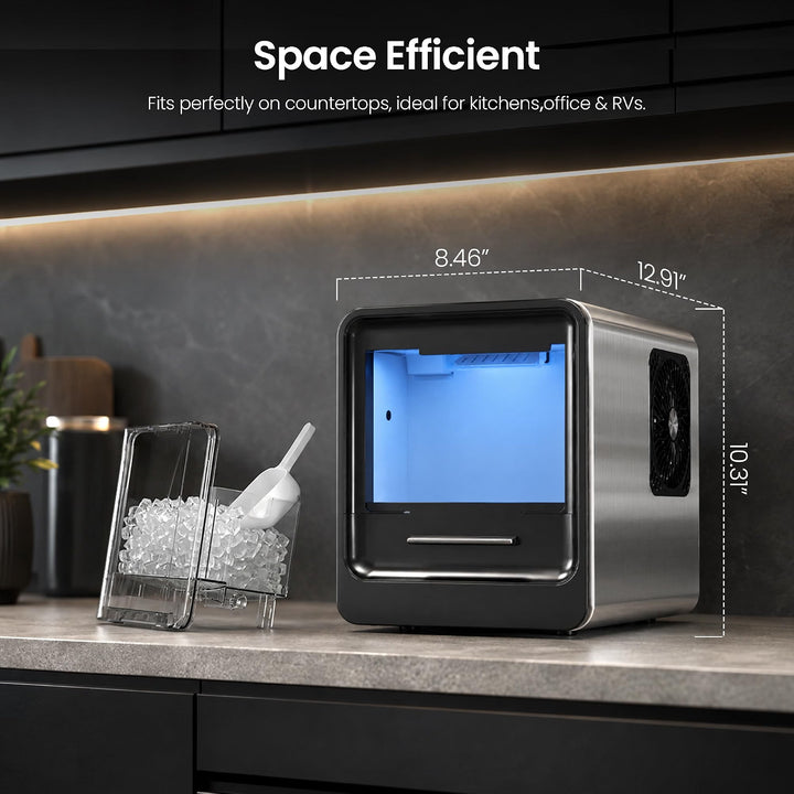 Kismile Nugget Ice Maker, Chewable Pellet Ice in 4 Mins, 35lbs/Day