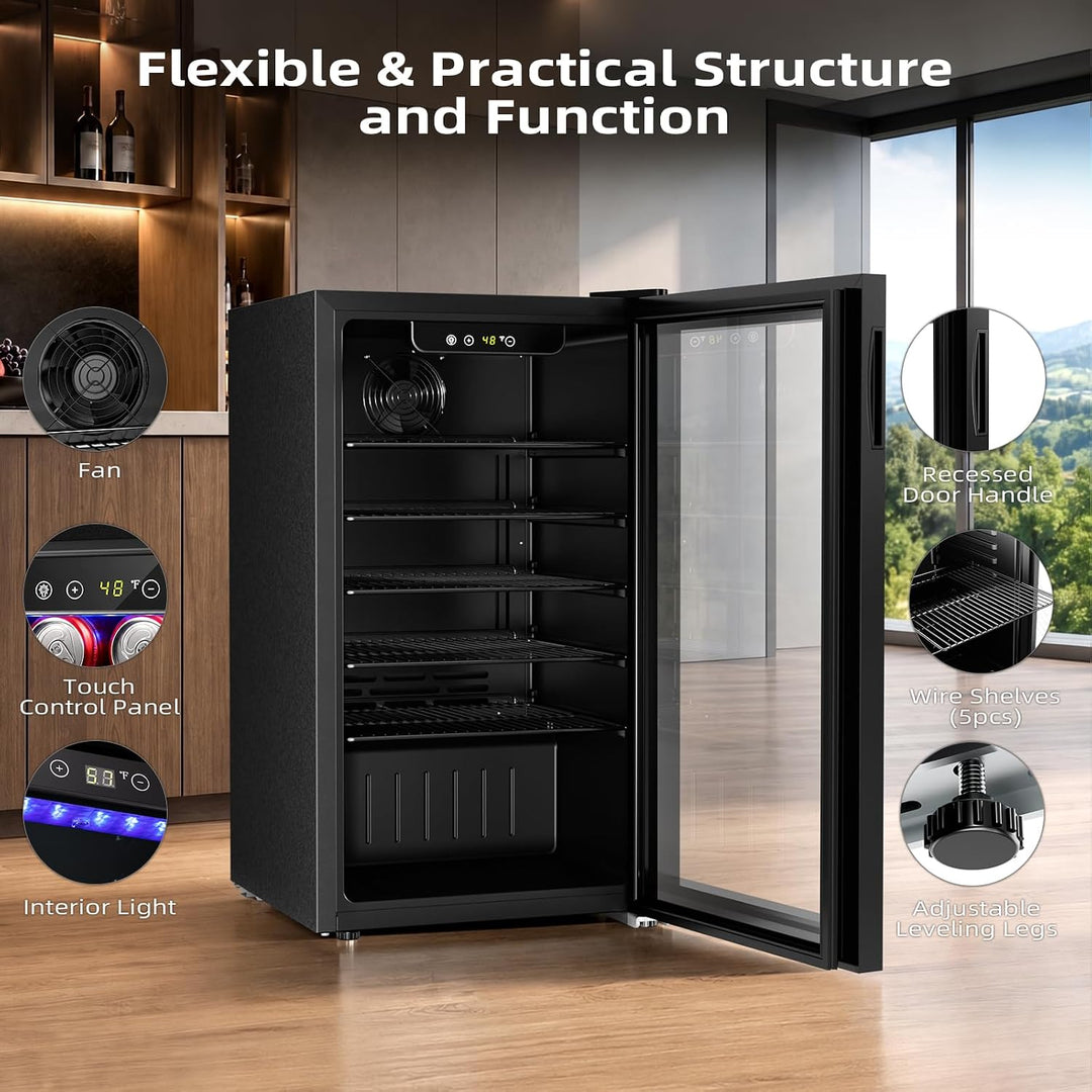 Kismile 3.1 Cu.Ft Wine Cooler Freestanding Wine Cellar WC5891