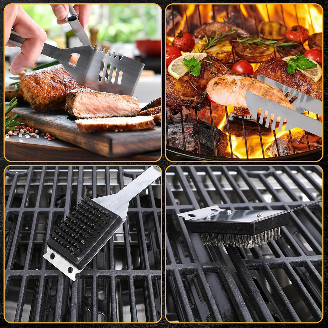BBQ Tool Grilling Accessories, 16 - Inch Stainless Steel BBQ Grill Tools - Kismile