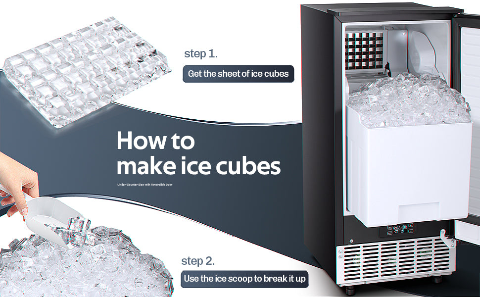 Kismile Commercial Built-in Ice Maker Machine,80Lbs/Day,Under Counter ...