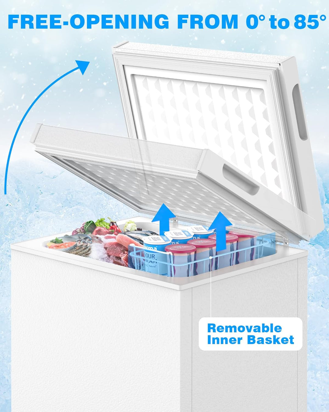 Chest Freezer with Removable Basket D5880H - Kismile