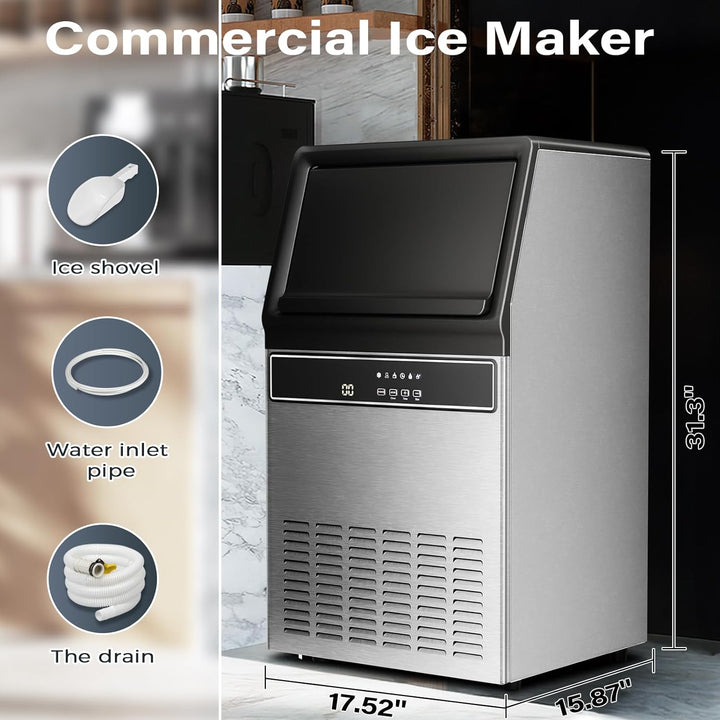 Commercial Ice Maker, Cubic Ice Machine with Self - Cleaning Function Z4790 - Kismile