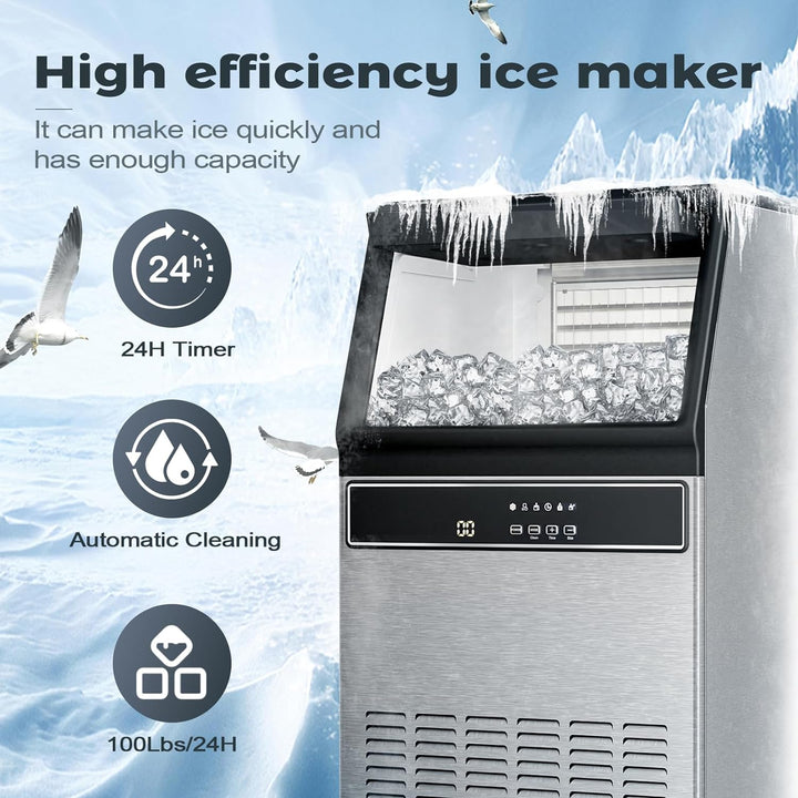 Commercial Ice Maker, Cubic Ice Machine with Self - Cleaning Function Z4790 - Kismile