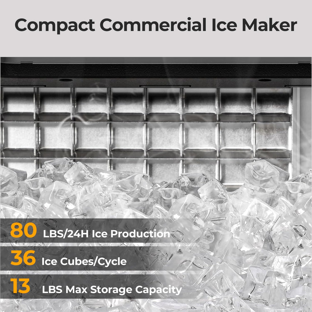 Commercial Ice Maker Machine 80lbs/24H 58036RCI0 - Kismile