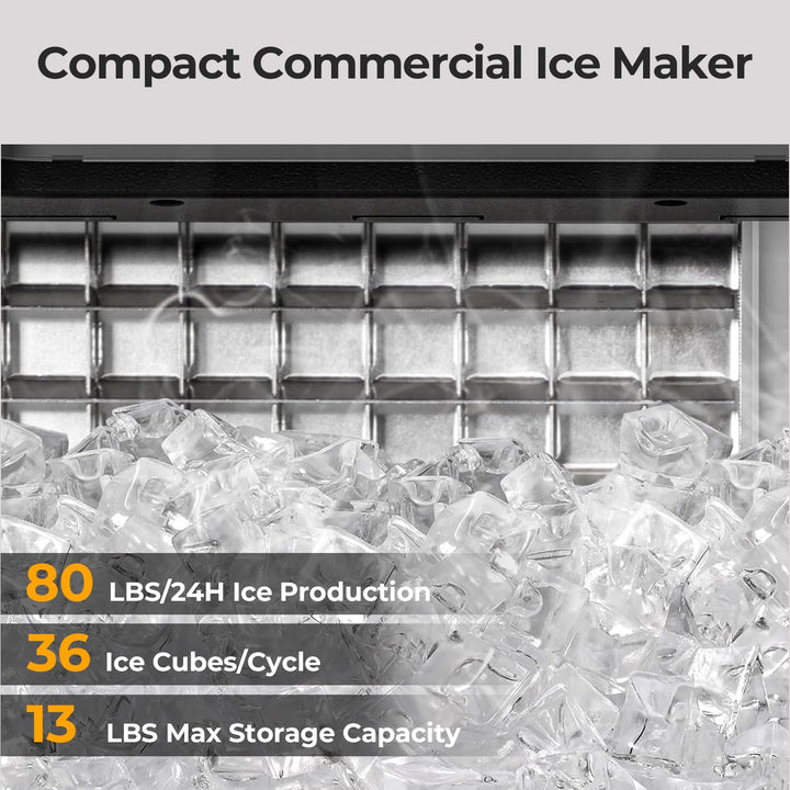 Commercial Ice Maker Machine 80lbs/24H 58036RCI0 - Kismile