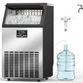 Commercial Ice Maker Machine,100lbs/24H Moon - Shaped Ice Machine with 28 Lbs Storage Capacity - Kismile