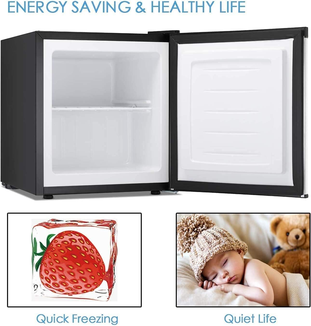 Compact Chest Upright Freezer Single Door Reversible Stainless