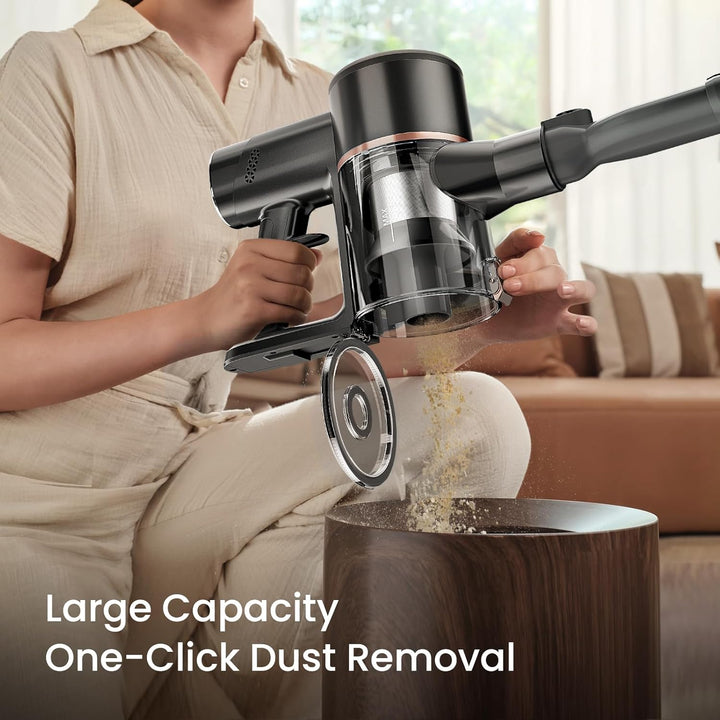 Cordless Vacuum Cleaner, Power Suction Stick Vacuum Cleaners with Hepa Filter, LED Headlight, Bendable Handle - Kismile