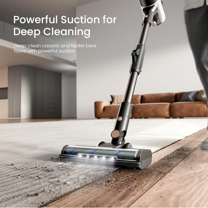 Cordless Vacuum Cleaner, Power Suction Stick Vacuum Cleaners with Hepa Filter, LED Headlight, Bendable Handle - Kismile