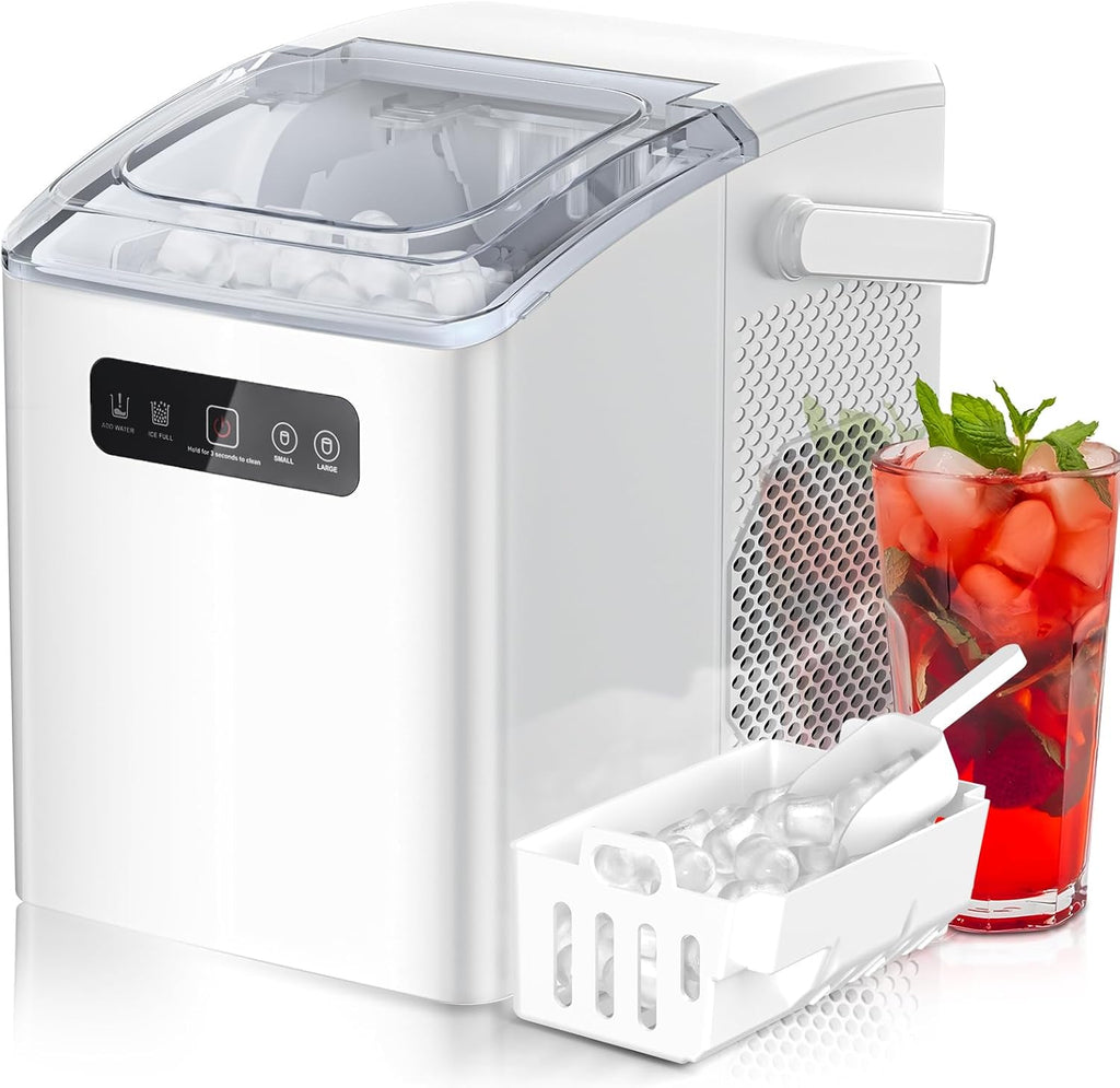 Countertop Ice Maker,Portable Ice Machine with Handle,for Home/Kitchen/Camping/RV Z3424 - BLACK - Kismile