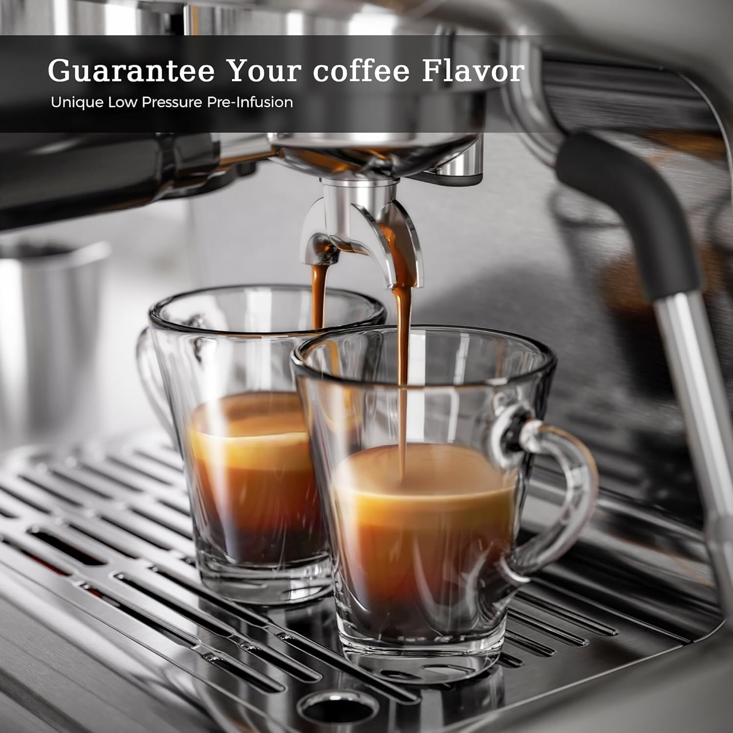Espresso Machine 15 Bar, Semi-Automatic Espresso Maker with Bean