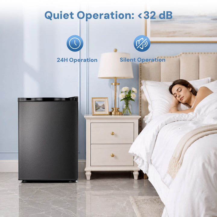 Free Standing Upright Freezer with Removable Shelf, Adjustable Thermostat, Compact Reversible Single Door Vertical Freezers - Kismile