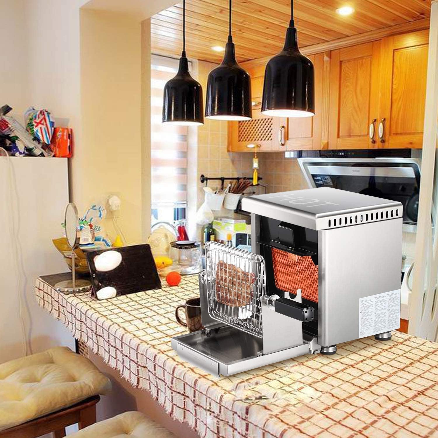 Infrared Propane Gas Grill Tabletop, Stainless Steel Small