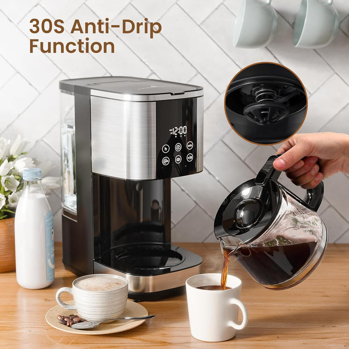 Kismile 10 Cup Drip Coffee maker with Led Display & Touch Screen CM3743 - Kismile