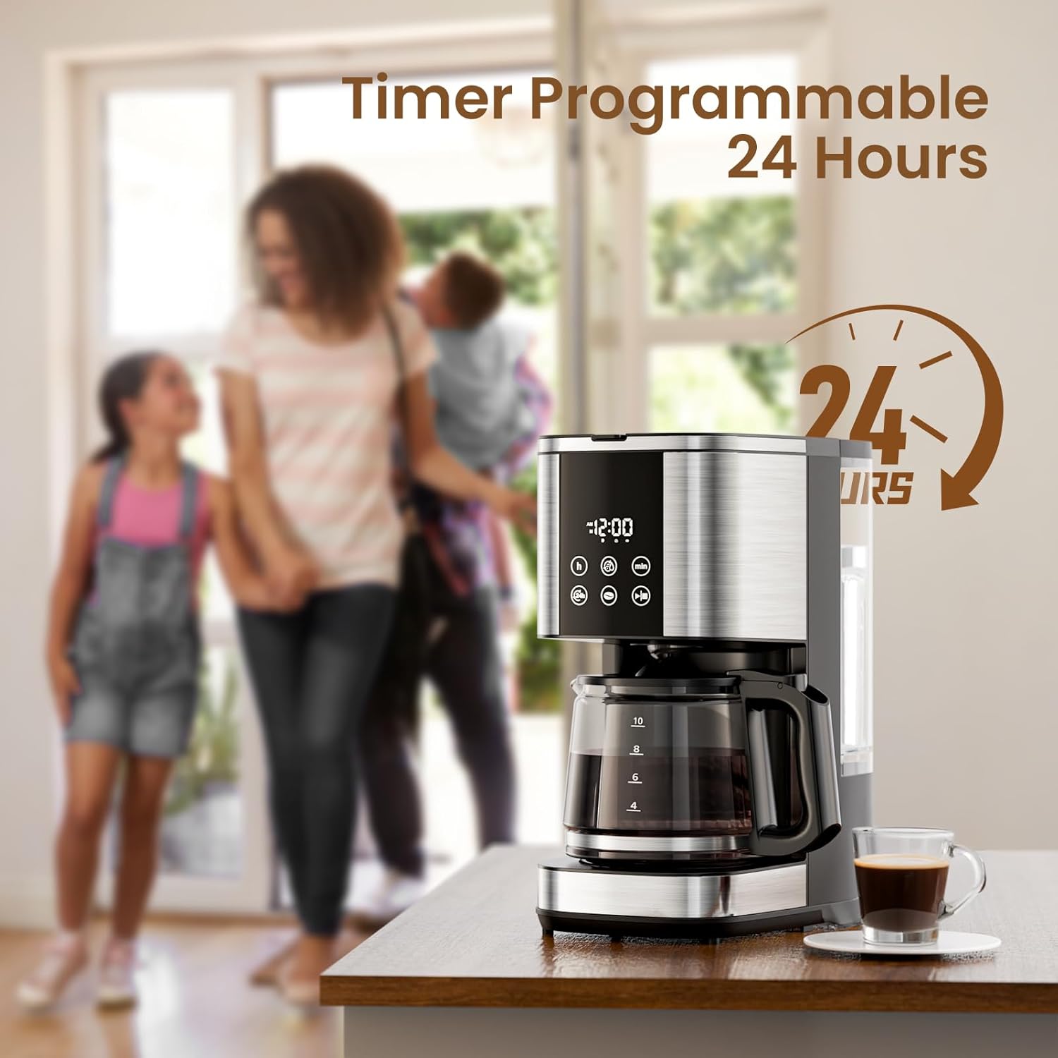 Kismile 10 Cup Drip Coffee maker with Led Display & Touch Screen