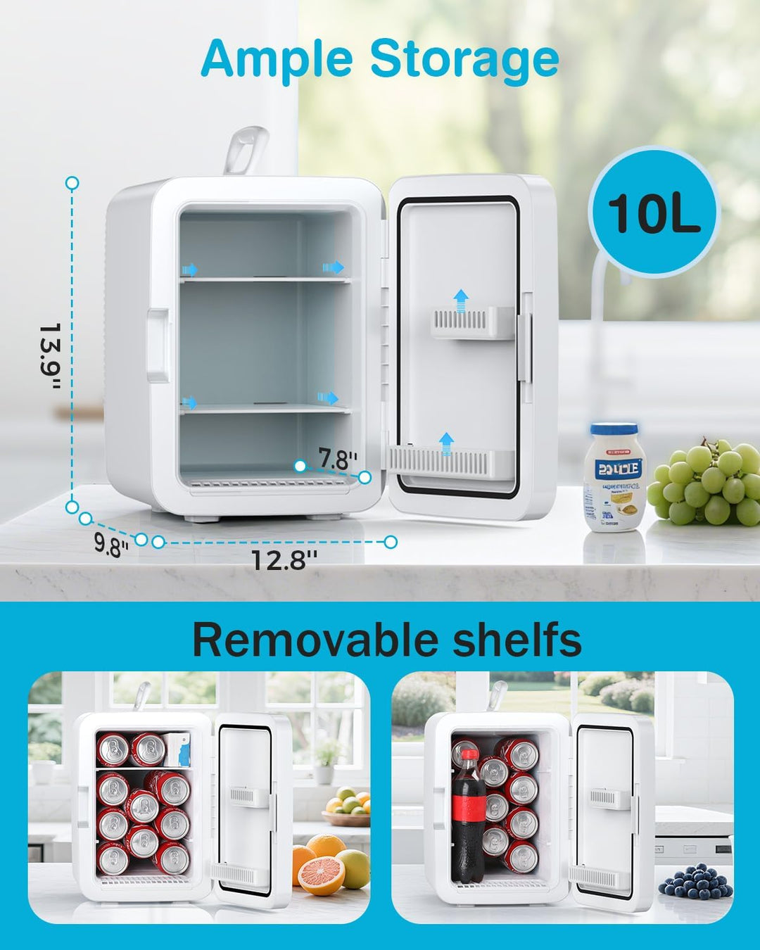 Kismile 10L Compact Mini Fridge F3410 - Kismile