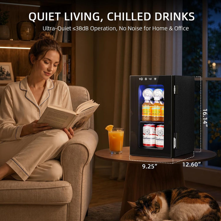 Kismile 10L Mini Beverage Refrigerator with Glass Door WC5810 - Kismile